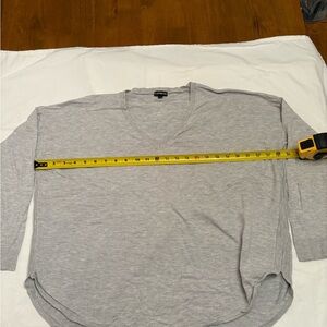 Express Light Gray V-Neck Sweater